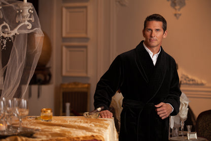 Velvet Smoking Jacket - Black