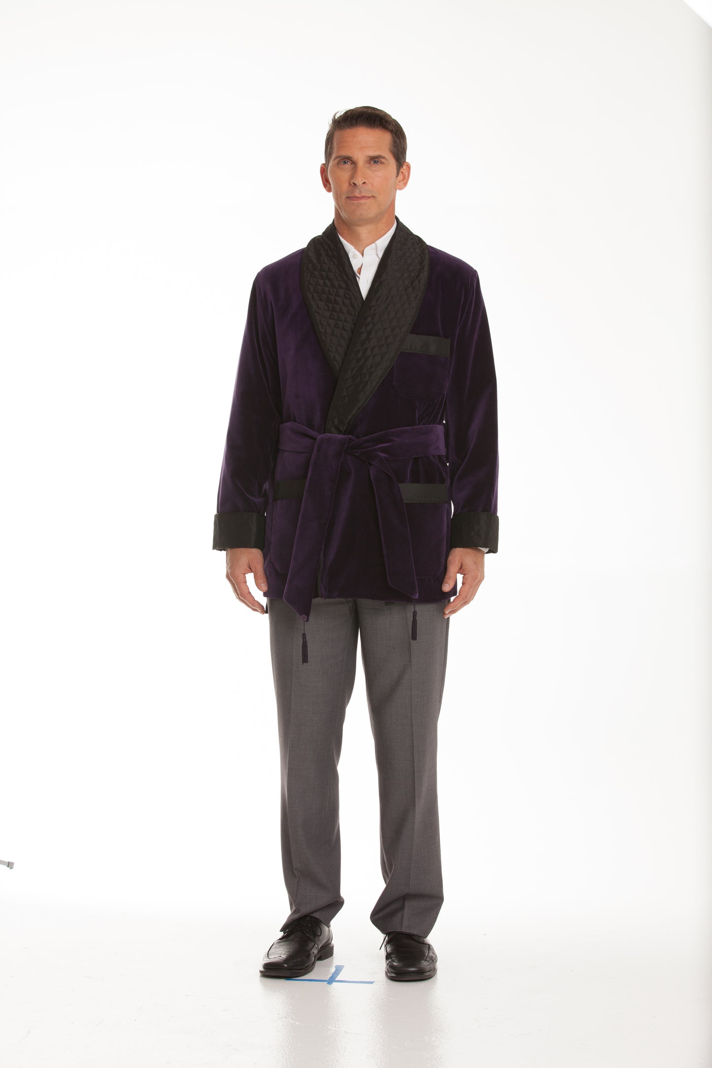 Men's Purple Merlot Velvet Smoking Jacket