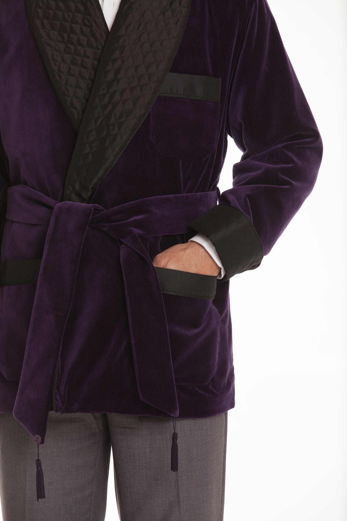 Men's Purple Merlot Velvet Smoking Jacket