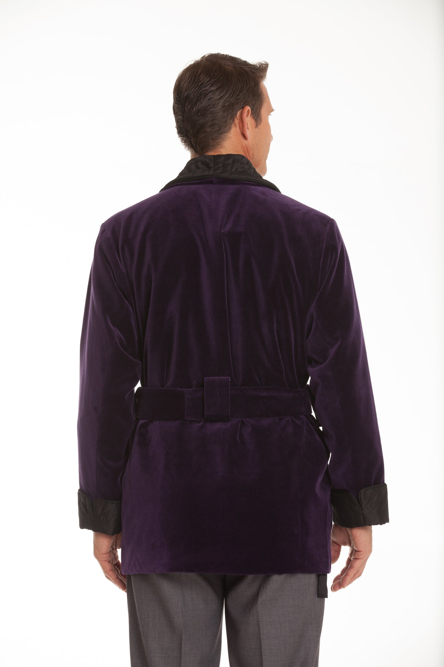 Men's Purple Merlot Velvet Smoking Jacket