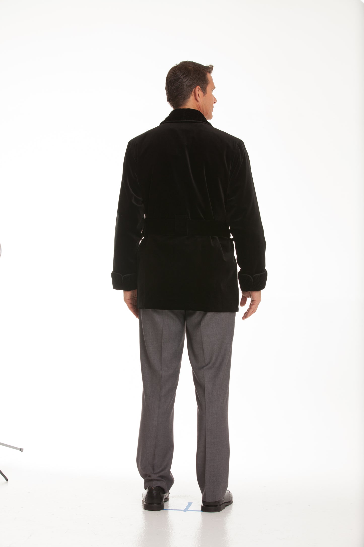 Velvet Smoking Jacket - Black