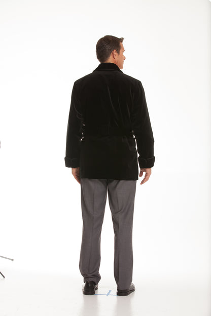 Velvet Smoking Jacket - Black