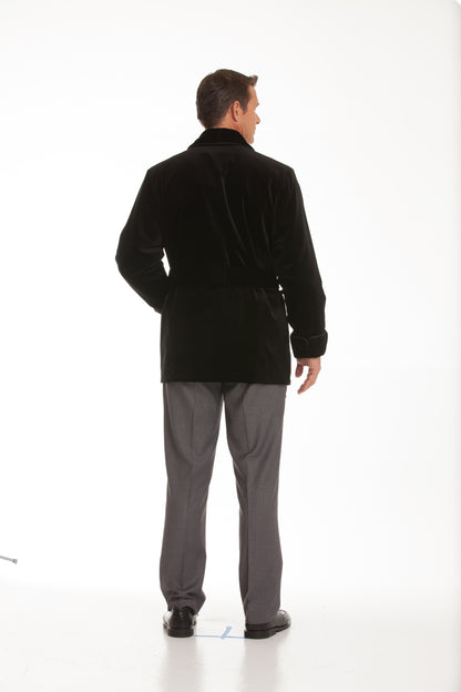 Velvet Smoking Jacket - Black