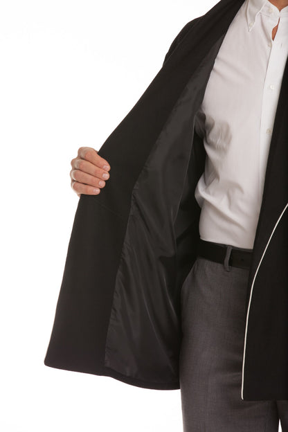 Men's Black Velvet Smoking Jacket with Quilted Shawl Collar